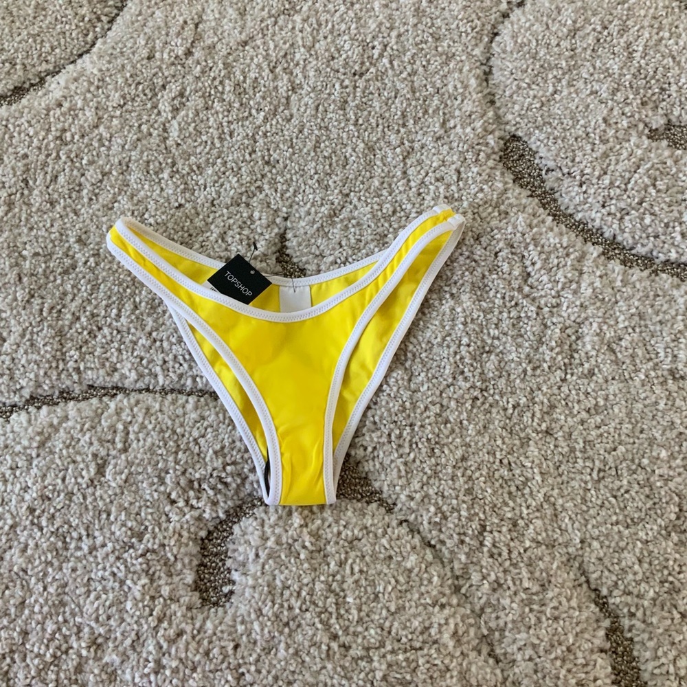 Topshop Contrast High Leg Bikini Bottom XS